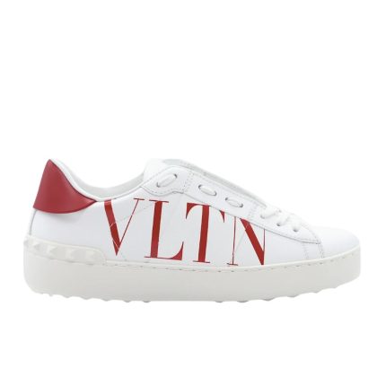 Valentino Open Sneakers In Leather With Contrasting Vltn Print