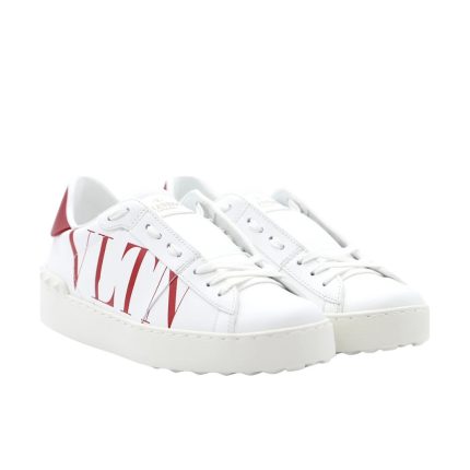 Valentino Open Sneakers In Leather With Contrasting Vltn Print
