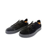  Kiton Black Suede Slip-on Sneakers