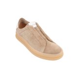 Kiton Beige Suede Slip-on Sneakers